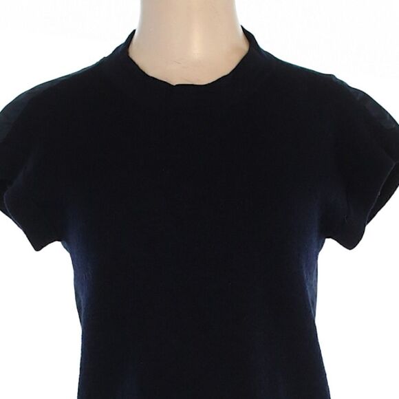 J CREW Boiled Wool Tie Back Navy Top - Picture 2 of 4